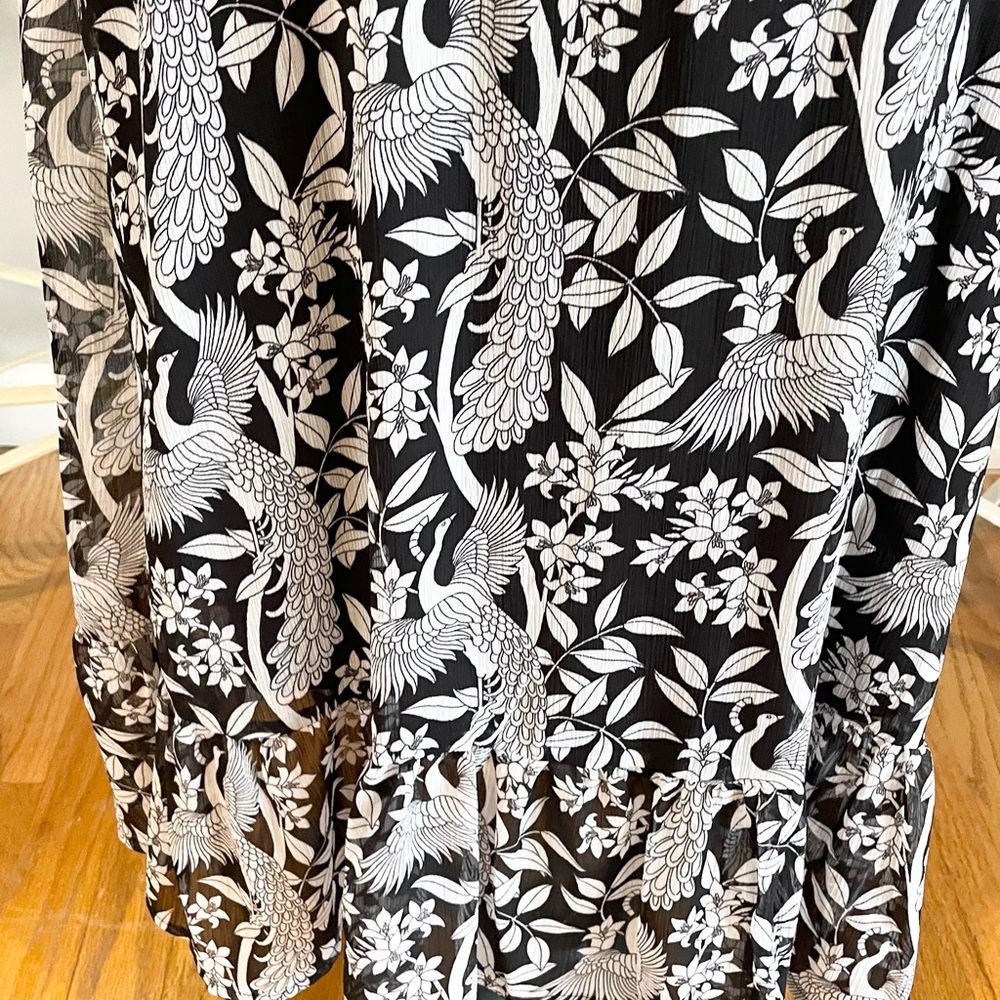 Black and white floral print LC Lauren Conrad Midi Dress - Picture 8 of 10